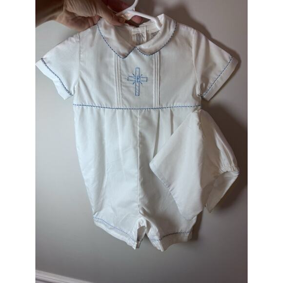 Carriage Boutique Embroidered Christening Romper & Bonnet Set 18 Months NEW $54 - Picture 12 of 14